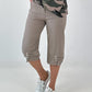 Hose mit Druckknöpfen Details - taupe