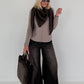 Weicher Basic Pullover - taupe