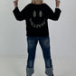 Sweatshirt mit Leo-Print - schwarz