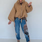Jacket with puff sleeves - camel
