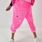 Stylische Hose im Knit-Look - neonpink