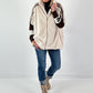 Pelzjacke mit Strickarm Modell "Fluffline" - beige