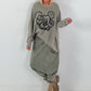 Oversized Sweater mit Paillettenprint - khaki