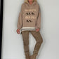 Oversized Hoodie Kopf Aus, Herz An! - taupe