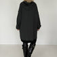 Oversized Long-Sweatjacke im Used-Look - used-black