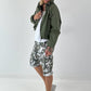 Ballon Jacke mit raffiniertem Kragen - oliv