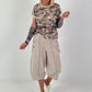 Camouflage Shirt with Lace Inserts - taupe multi-colored