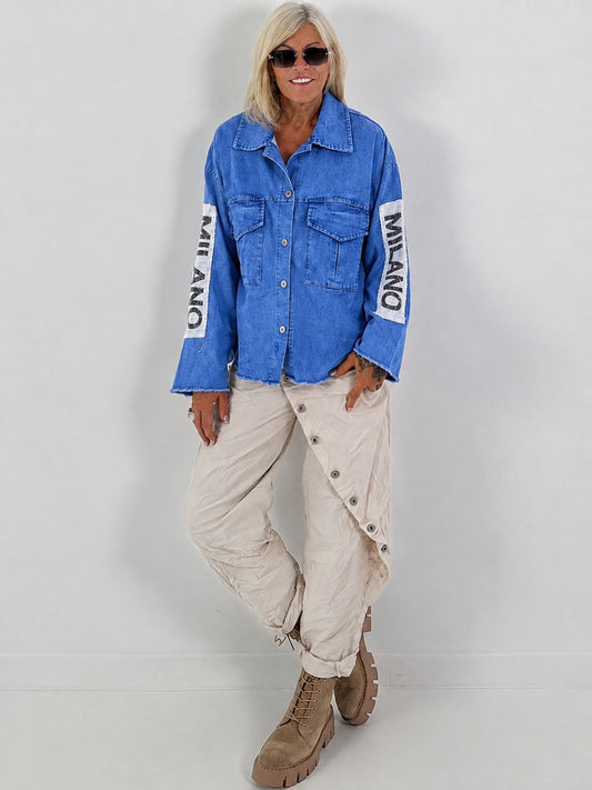 Lässiges Jeanshemd mit Statement Patches- denim