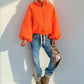 Jacke mit Puffärmelchen - neonorange