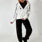 Stylische Sweatshirt Jacke mit großem Rückenpatch Dog - weiss