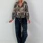 Patterned shirt jacket - khaki