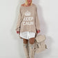 Oversized shirt model "KEEP CALM" - beige