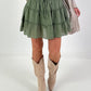 Skort with ruffles - khaki