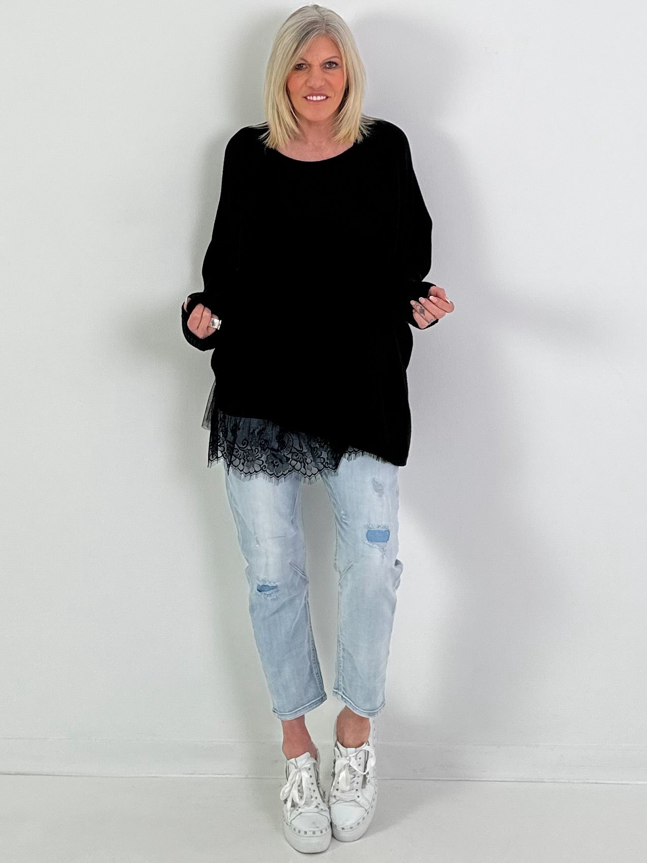 Pullover Good Vibes - schwarz