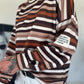 Sweater mit Allover-Streifen-Print - mokka-mehrfarbig