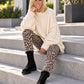 Oversized Pullover mit Grobstrickärmeln - beige
