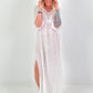 Ibiza dress with crochet inserts - white