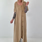 T-Shirt Kleid mit Ösen -camel