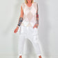 Pullunder mit Raute - weiss-beige