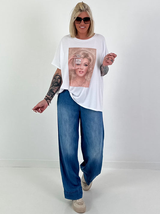 T-Shirt Parfume - weiss-beige