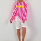 Sweater Malibu - neon pink-white