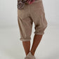 Baggy Short mit Überwurf und Tasche mit Details - sand