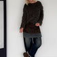 Kuschliger Pullover mit Fransen - mokka