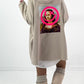 Hoodie model "Neon Icon Clash" - beige