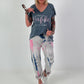 T-Shirt with statement print - blue