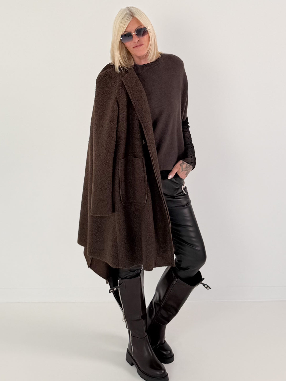 Bouclé Mantel - mokka