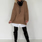 Ribbed knit sweater - caramel