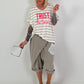 T-Shirt Trust the Timing - ecru-schwarz