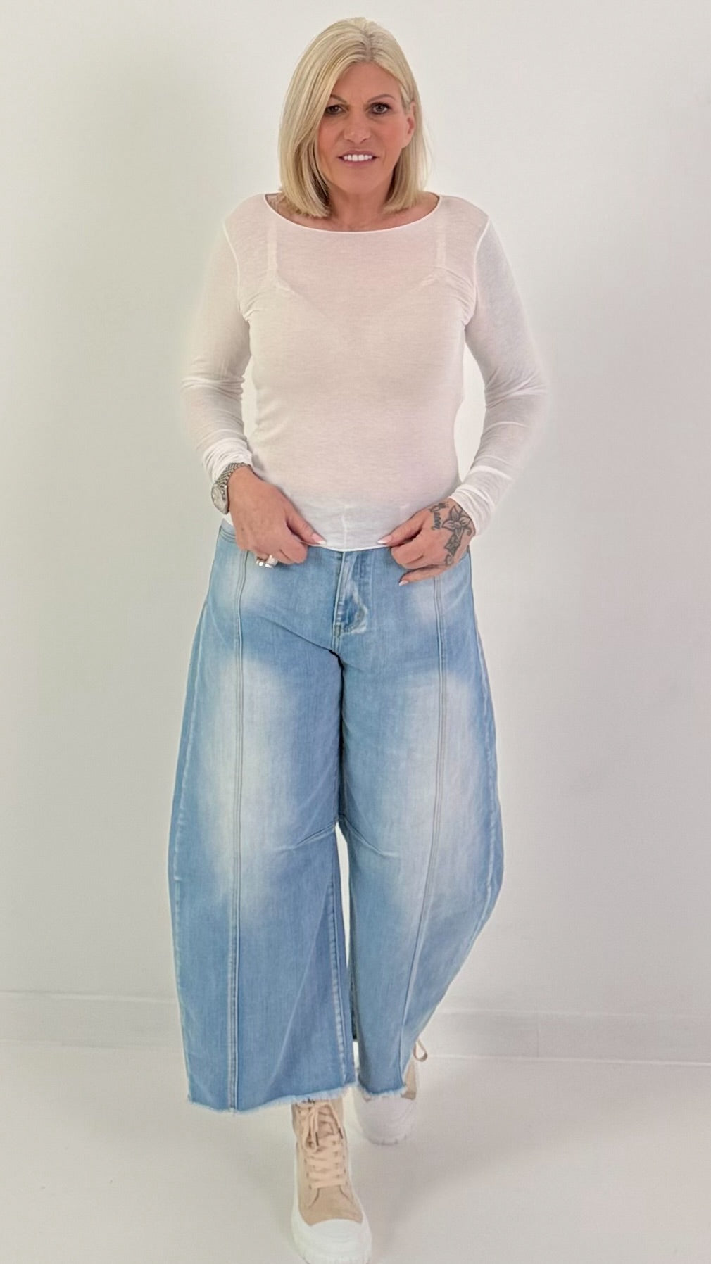 Lichtgewicht kasjmier overhemd - wit