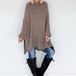 Long Strickpullover - taupe