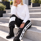 Hose im Materialmix City Statement - schwarz