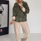 Oversized Cordjacke - oliv
