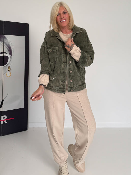 Oversized Corduroy Jacket - Olive