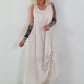 Sommerkleid mit Raff-Detail - beige
