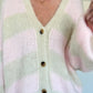 Cozy striped cardigan - beige-rose