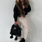 Canvas bag with special details and Speedy shape - denim used black