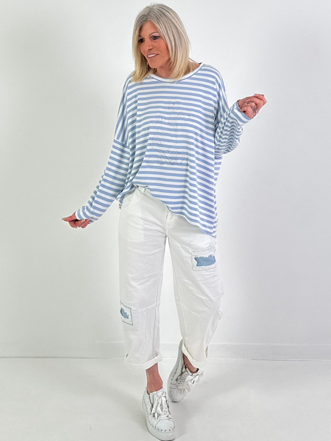 Culotte Jeans Model "Soft Canvas" - white