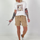 T-Shirt mit Front Comic-Print - weiss-braun