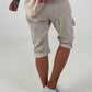 Baggy shorts with tie detail - beige