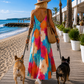 Ibiza Sommerkleid - orange - mehrfarbig