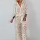 Ibiza Bluse mit aufwendigen Details - beige