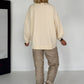 Sweater mit 3D-Print - beige-leo