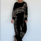Zweiteiler mit Camouflage-Muster - schwarz-mehrfarbig