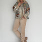 Hose in Knit-Look mit elastischem Bund - beige