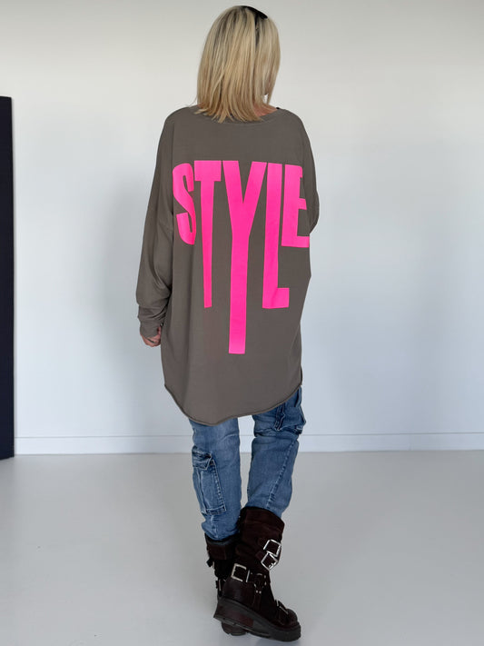 Oversized Shirt Style - taupe