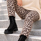 Hose im Allover Leo-Wildleder-Look - beige-mehrfarbig